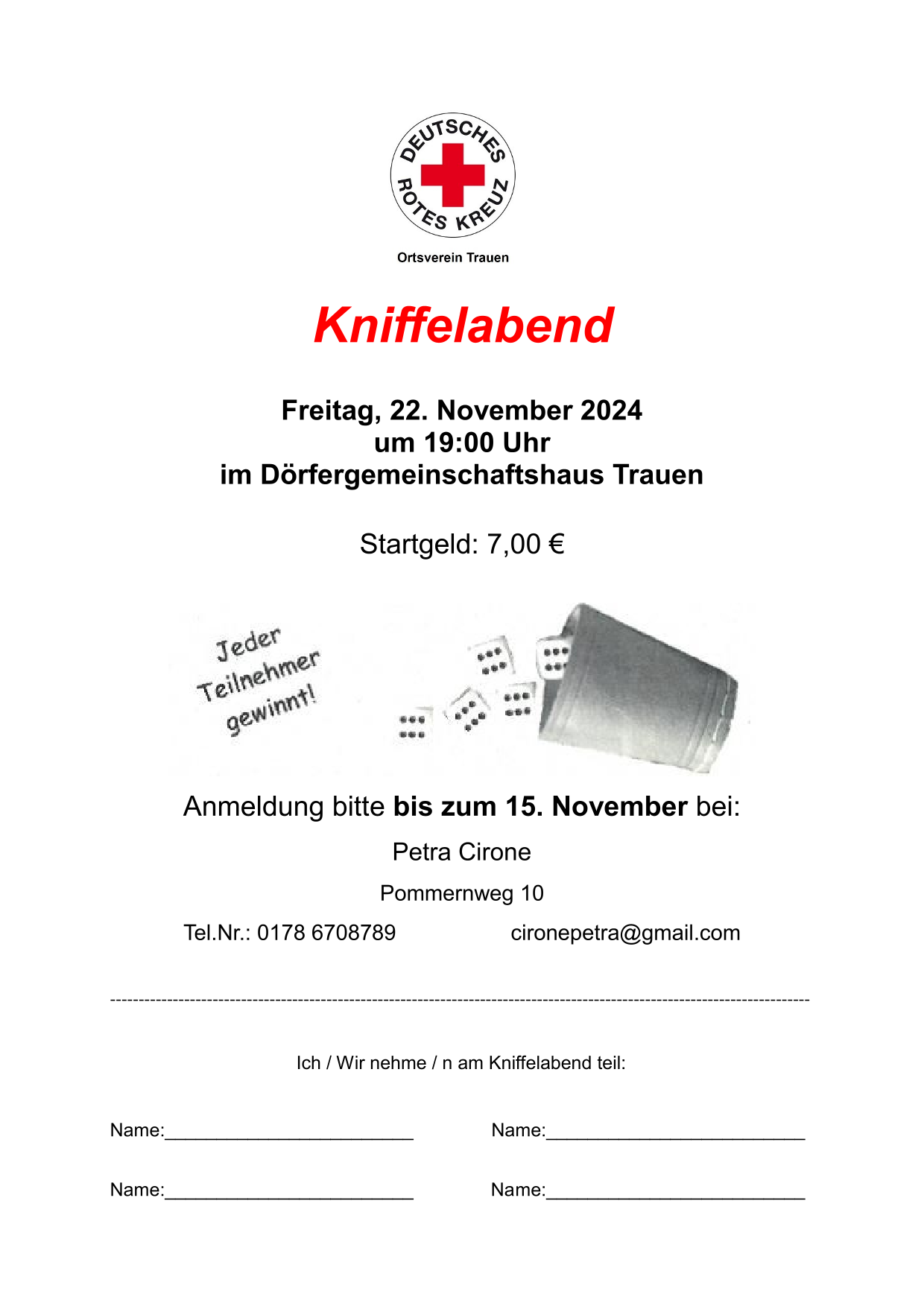 2024 11 22  DRK Einladung Kniffelabend