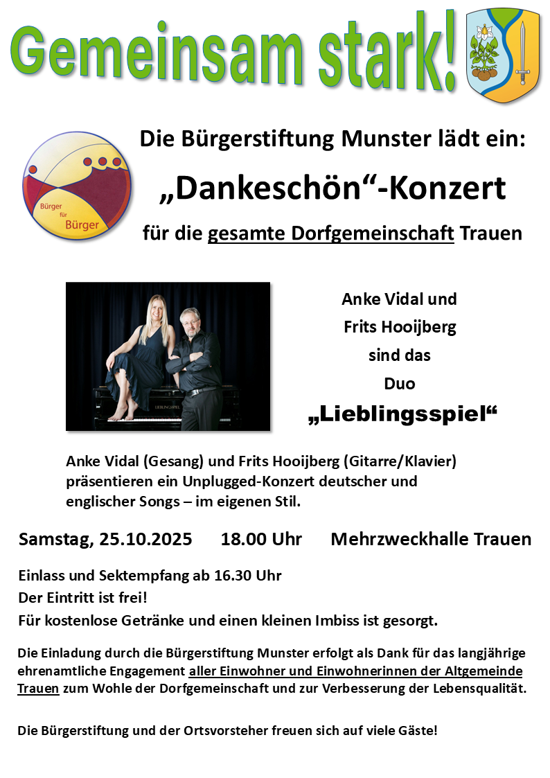 2025 10 25 Bürgerstiftung Dankeschön Konzert FINAL Aushang Newsletter Kalender
